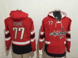 2017 Washington Capitals #77 T.J Oshie Red hockey Hooded Sweatshirt