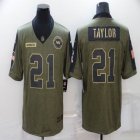 Nike Washington Redskins #21 Sean Taylor green 2021 Salute to Service Limited Jersey