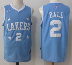 Nike NBA Lonzo Ball #2 Los Angeles Lakers skyblue nba basketball Jersey