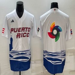 Puerto Rico Baseball blank White 2023 World Baseball Classic Replica Player Jersey 06