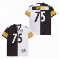 Pittsburgh Steelers #75 Joe Greene black white splits throwback nfl jerseys-SG