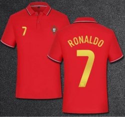 Custom European Cup Portugal team #7 RONALDO red soccer jersey home