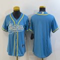 Youth Nike Chargers blank skyblue baseball jerseys Joint name-BD