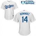 Youth Los Angeles Dodgers #14 Enrique Hernandez white majestic baseball jersey