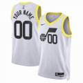 Customized Utah Jazz white basketball jerseys