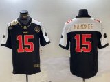 Nike Kansas City Chiefs #15 Patrick Mahomes black white Nike Vapor F.U.S.E. Limited Jersey-BD 02