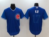 Chicago Cubs KB 17# blue new majestic baseball Jersey