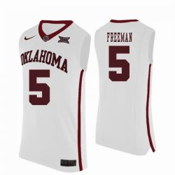 Custom Oklahoma Sooners #5 Matt Freeman College Basketball Jersey - white