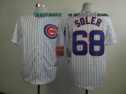 Chicago Cubs Soler #68 white Blue stripes MLB baseball Jersey