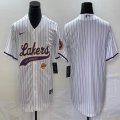 Nike Los Angeless Lakers blank white baseball jerseys Joint name-BD 02