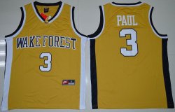 Wake Forest Demon Deacons Chris Paul 3 College Basketball Jersey - Gold