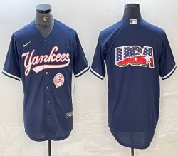 Nike New York Yankees blank blue MLB baseball Jersey Joint name -BD 05