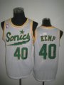 Seattle SuperSonics 40 Shawn Kemp white NBA Basketball Jerseys