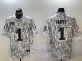 Philadelphia Eagles 1# Jalen Hurts Nike Arctic Camo 2024 Salute to Service Limited Jersey