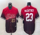 Nike San Francisco 49ers #23 Christian McCaffrey red baseball jerseys Joint Name 02