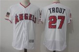 Anaheim Angels #27 Mike Trout white Flexbase Authentic Collection Jersey Stars font