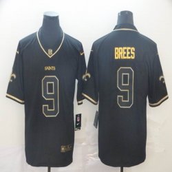 Nike New Orleans Saints #9 Drew Brees black gold Color Rush Limited Jersey