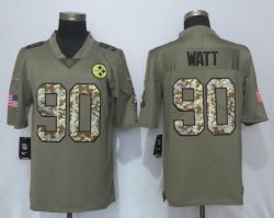 Nike Pittsburgh Steelers 90 Watt Olive Camo Carson 2017 Salute to Service Limited Jersey