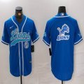 Detroit Lions blank blue baseball jerseys Joint name-BD 06