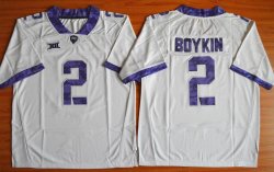 2015 TCU Horned Frogs #2 Trevone Boykin white college football Jersey