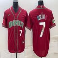 2023 World Cup Mexico #7 Julio Urias red blank majestic baseball jerseys 25