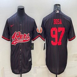 Nike San Francisco 49ers #97 Nick Bosa black baseball jerseys Joint name-BD 01