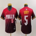 Youth Nike Philadelphia Phillies #5 Bryson Stott red majestic baseball jersey city version 01