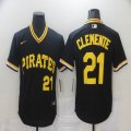 Nike Pittsburgh Pirates #21 Roberto Clemente Black majestic baseball jerseys-BD