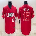 2023 World Cup #15 Bobby Witt Jr. red USA majestic baseball jerseys 06