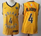 Nike Indiana Pacers #4 Victor Oladipo yellow NBA basketball Jerseys-S8