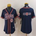 Youth Nike Chicago Bears blank blue baseball jersey Joint name-BD 03