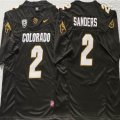 Colorado Buffaloes #2 Shedeur Sanders Black With PAC-12 Patch Football Jersey