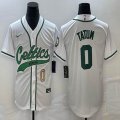 Nike Boston Celtics #0 Jayson Tatum white baseball jerseys Joint name-BD