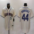 Nike Seattle Mariners #44 Julio Rodríguez beige majestic mlb jersey-BD 01