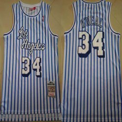 Los Angeles Lakers 34# Shaquille O\'Neal white blue throwback NBA Jerseys-XD