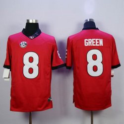 Georgia Bulldogs #8 Aj Green red College Football Limited Jerseys