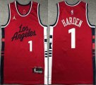 Jordan logo Los Angeles Clippers #1 James Harden red nba jerseys -XD