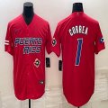 Puerto Rico Baseball #1 Carlos Correa red 2023 World Baseball Classic Replica Player Jersey 08