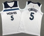 Youth Nike Minnesota Timberwolves #5 Anthony Edwards white basketball jersey-XD