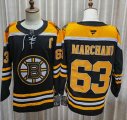 Boston Bruins Brad Marchand #63 Black yellow ice hockey Jersey-XTD