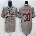 Nike Houston Astros #30 Kyle Tucker gray majestic baseball jerseys Joint name -BD 02