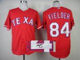 Texas Rangers PRINCE FIELDER 84 red mlb signature Jersey