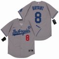 Youth Nike Los Angeles Dodgers Kobe Bryant gray majestic baseball Jersey-KB patch