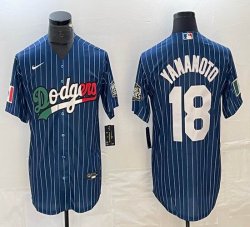 Nike Los Angeles Dodgers #18 Yoshinobu Yamamoto blue throwback majestic baseball jerseys 06