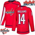 Custom Adidas Washington Capitals #14 Williams red hockey Champion version