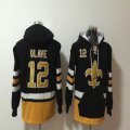 New Orleans Saints #12 Chris Olave black yellow NFL Hooded Sweatshirt