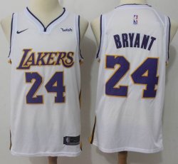 Nike Los Angeles Lakers #24 Kobe Bryant white basketball jersey(1)