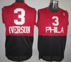 Philadelphia 76ers #3 Allen Iverson red black Jersey