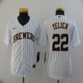 Youth Nike Milwaukee Brewers #22 Christian Yelich white majestic baseball Jersey