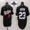 2024 World Series Champions Nike Los Angeles Dodgers #23 Kirk Gibson black majestic baseball jerseys